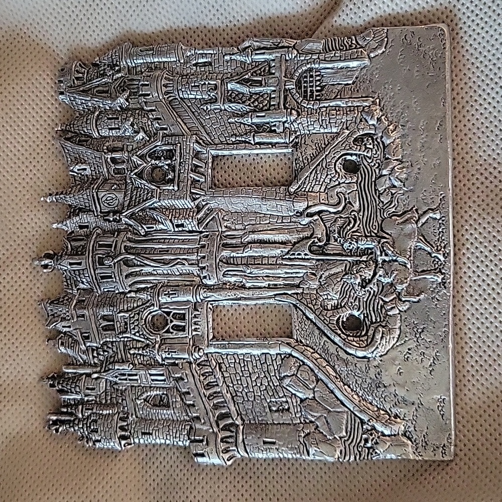 Fellowship Foundry Pewter Castle double switch plate